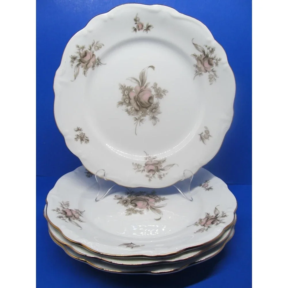 Johann Haviland Bavaria Germany Sepia Rose Set Of Four 10